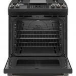 GE - 5.6 Cu. Ft. Slide-In Gas Convection Range with Self-Steam Cleaning, Built-In Wi-Fi, and No-Preheat Air Fry - Black Slate