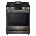 LG - 6.3 Cu. Ft. Smart Slide-In Gas True Convection Range with EasyClean and Air Sous-Vide - Black Stainless Steel