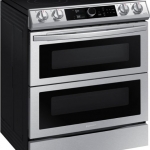 Samsung - 6.3 cu. ft. Flex Duo™ Front Control Slide-in Electric Range with Smart Dial, Air Fry & Wi-Fi, Fingerprint Resistant - Stainless steel