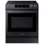 Samsung - 6.3 cu. ft. Slide-in Induction Range with Smart Dial, WiFi & Air Fry - Black Stainless Steel