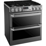 LG - SIGNATURE 7.3 Cu. Ft. Smart Slide-In Double Oven Dual Fuel True Convection Range with EasyClean and Power Burner - Textured Steel