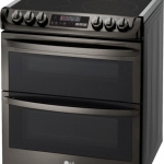 LG - 7.3 Cu. Ft. Smart Slide-In Double Oven Electric True Convection Range with EasyClean and 3-in-1 Element - Black Stainless Steel