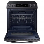 Samsung - 6.3 cu. ft. Slide-in Induction Range with Smart Dial, WiFi & Air Fry - Black Stainless Steel