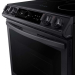 Samsung - 6.3 cu. ft. Slide-in Induction Range with Smart Dial, WiFi & Air Fry - Black Stainless Steel