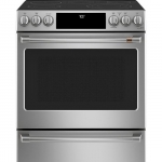 Café - 5.7 Cu. Ft. Slide-In Electric Convection Range - Stainless steel