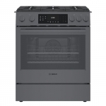 Bosch - 800 Series 4.8 Cu. Ft. Slide-In Gas Convection Range with Self-Cleaning - Black Stainless Steel