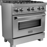 ZLINE - 4.0 cu. ft. Dual Fuel Range with Gas Stove and Electric Oven in DuraSnow® Stainless Steel - Snow Stainless