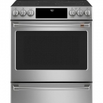 Café - 5.7 Cu. Ft. Slide-In Electric Convection Range - Stainless steel