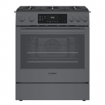 Bosch - 800 Series 4.8 Cu. Ft. Slide-In Gas Convection Range with Self-Cleaning - Black Stainless Steel