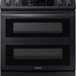 Samsung - 6.3 cu. ft. Flex Duo Front Control Slide-in Electric Range with Smart Dial, Air Fry & Wi-Fi - Black Stainless Steel