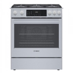 Bosch - 800 Series 4.6 Cu. Ft. Slide-In Dual Fuel Convection Range with Self-Cleaning - Stainless steel