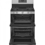 GE Profile - 6.8 Cu. Ft. Frestanding Double Oven Gas True Convection Range with No-Preheat Air Fry - Stainless steel
