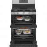 GE Profile - 6.8 Cu. Ft. Frestanding Double Oven Gas True Convection Range with No-Preheat Air Fry - Stainless steel