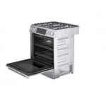 Bosch - 800 Series 4.6 Cu. Ft. Slide-In Dual Fuel Convection Range with Self-Cleaning - Stainless steel