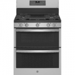 GE Profile - 6.8 Cu. Ft. Frestanding Double Oven Gas True Convection Range with No-Preheat Air Fry - Stainless steel