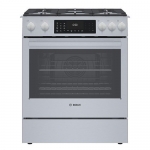 Bosch - 800 Series 4.6 Cu. Ft. Slide-In Dual Fuel Convection Range with Self-Cleaning - Stainless steel