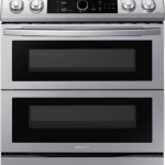Samsung - 6.3 cu. ft. Flex Duo™ Front Control Slide-in Electric Range with Smart Dial, Air Fry & Wi-Fi, Fingerprint Resistant - Stainless steel