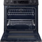 Samsung - 6.3 cu. ft. Flex Duo Front Control Slide-in Electric Range with Smart Dial, Air Fry & Wi-Fi - Black Stainless Steel