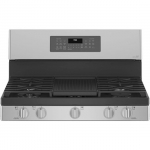 GE Profile - 6.8 Cu. Ft. Frestanding Double Oven Gas True Convection Range with No-Preheat Air Fry - Stainless steel