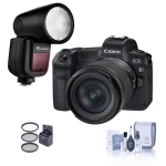 Canon EOS R Mirorless Camera with RF 24-105mm f/4-7.1 IS STM Lens W/Flash Bundle