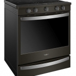 Whirlpool - 6.4 Cu. Ft. Slide-In Electric Convection Range with Self-Cleaning with Air Fry with Connection - Black Stainless Steel