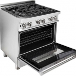 ZLINE - 4.0 cu. ft. Dual Fuel Range with Gas Stove and Electric Oven in Fingerprint Resistant Stainless Steel - Snow Stainless