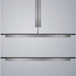 Bosch - 800 Series 20.5 Cu. Ft. 4-Door French Door Counter-Depth Smart Refrigerator - Stainless steel