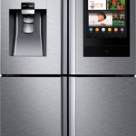 Samsung - Family Hub 22 Cu. Ft. 4-Door Flex French Door Counter-Depth Fingerprint Resistant Refrigerator - Stainless steel