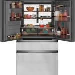 Café - 22.3 Cu. Ft. Counter-Depth 4-Door French-Door Refrigerator, Customizable - Platinum Glass