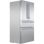 Bosch - 800 Series 21 Cu. Ft. 4-Door French Door Counter-Depth Smart Refrigerator - Stainless steel