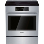 Bosch - 800 Series 4.6 Cu. Ft. Self-Cleaning Slide-In Electric Induction Convection Range - Stainless steel