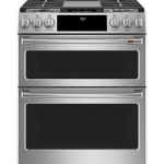 Café - 6.7 Cu. Ft. Slide-In Double Oven Gas True Convection Range with Built-In WiFi, Customizable - Stainless steel