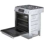 Bosch - Benchmark Series 4.6 Cu. Ft. Slide-In Dual Fuel Convection Range with Self-Cleaning - Stainless steel