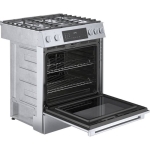 Bosch - Benchmark Series 4.6 Cu. Ft. Slide-In Dual Fuel Convection Range with Self-Cleaning - Stainless steel