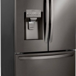 LG - 23.5 Cu. Ft. French Door Counter-Depth Smart Refrigerator with Craft Ice - Black Stainless Steel