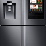 Samsung - Family Hub 28 Cu. Ft. 4-Door Flex French Door Fingerprint Resistant Refrigerator - Black Stainless Steel