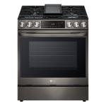 LG - 6.3 Cu. Ft. Slide-in Smart Dual Fuel True Convection Range with Self-Cleaning, Air Fry and Air Sous Vide - Black Stainless Steel