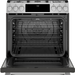 GE - 5.6 Cu. Ft. Slide-In Gas Convection Range - Stainless steel