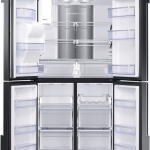 Samsung - Family Hub 28 Cu. Ft. 4-Door Flex French Door Fingerprint Resistant Refrigerator - Black Stainless Steel