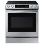 Samsung - 6.3 cu. ft. Slide-in Induction Range with Smart Dial, WiFi & Air Fry - Stainless steel