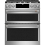 Café - 6.7 Cu. Ft. Slide-In Double Oven Gas True Convection Range with Built-In WiFi, Customizable - Stainless steel