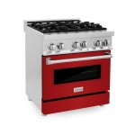 ZLINE - Professional 4 Cu. Ft. Freestanding Dual Fuel Convection Range - Gloss Red