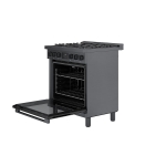 Bosch - 800 Series 3.7 cu. ft. Freestanding Gas Convection Range with 5 Dual Flame Ring Burners - Black Stainless Steel