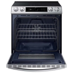 Samsung - 6.3 cu. ft. Slide-in Induction Range with Smart Dial, WiFi & Air Fry - Stainless steel