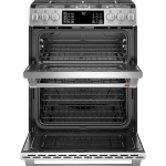 Café - 6.7 Cu. Ft. Slide-In Double Oven Gas True Convection Range with Built-In WiFi, Customizable - Stainless steel