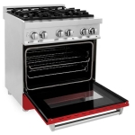 ZLINE - Professional 4 Cu. Ft. Freestanding Dual Fuel Convection Range - Matte Red