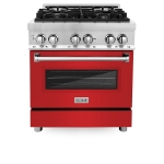 ZLINE - Professional 4 Cu. Ft. Freestanding Dual Fuel Convection Range - Matte Red