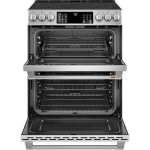 Café - 6.7 Cu. Ft. Slide-In Double Oven Electric True Convection Range with Built-In Wi-Fi, Customizable - Stainless steel