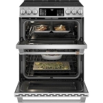 Café - 6.7 Cu. Ft. Slide-In Double Oven Electric True Convection Range with Built-In Wi-Fi, Customizable - Stainless steel