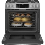 GE Profile - 5.7 Cu. Ft. Slide-In Dual Fuel True Convection Range with No Preheat Air Fry and Wi-Fi - Stainless steel